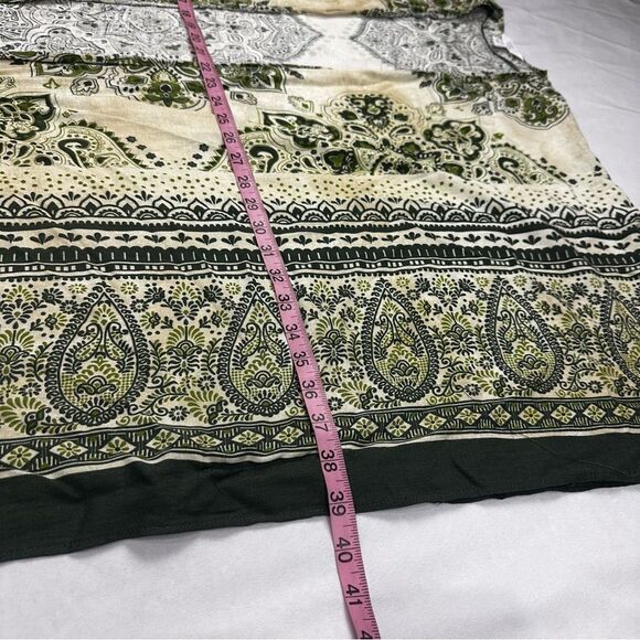 Time & Tru Green Yellow Ivory Paisley Print Oversized Kimono Women's Sz  L/XL - Picture 7 of 11